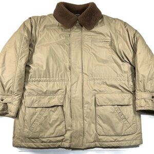 Polo Ralph Lauren‎ Down Coat Parka Mens XL Faux Fur Collar Parka Vintage Khaki